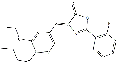 4-(3-ethoxy-4-propoxybenzylidene)-2-(2-fluorophenyl)-1,3-oxazol-5(4H)-one Struktur