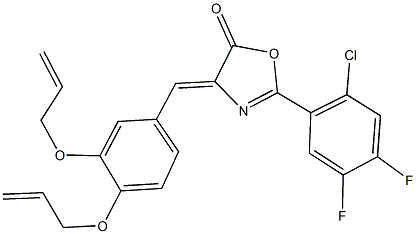 4-[3,4-bis(allyloxy)benzylidene]-2-(2-chloro-4,5-difluorophenyl)-1,3-oxazol-5(4H)-one Struktur