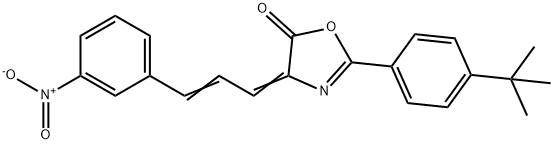 2-(4-tert-butylphenyl)-4-(3-{3-nitrophenyl}-2-propenylidene)-1,3-oxazol-5(4H)-one Struktur