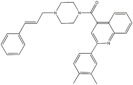 4-[(4-cinnamyl-1-piperazinyl)carbonyl]-2-(3,4-dimethylphenyl)quinoline Struktur