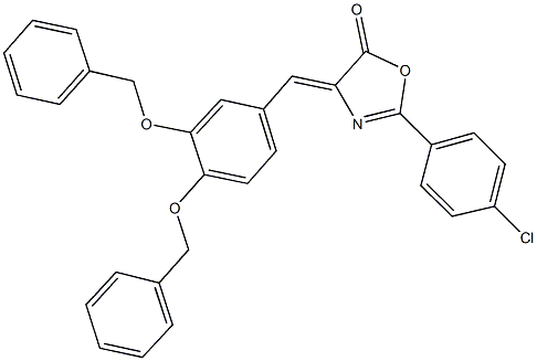 4-[3,4-bis(benzyloxy)benzylidene]-2-(4-chlorophenyl)-1,3-oxazol-5(4H)-one Struktur