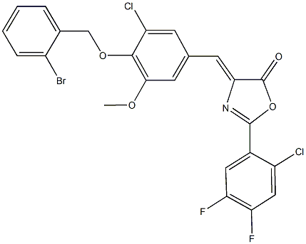 4-{4-[(2-bromobenzyl)oxy]-3-chloro-5-methoxybenzylidene}-2-(2-chloro-4,5-difluorophenyl)-1,3-oxazol-5(4H)-one Struktur