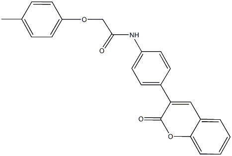 2-(4-methylphenoxy)-N-[4-(2-oxo-2H-chromen-3-yl)phenyl]acetamide Struktur