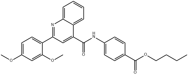 butyl 4-({[2-(2,4-dimethoxyphenyl)-4-quinolinyl]carbonyl}amino)benzoate Struktur