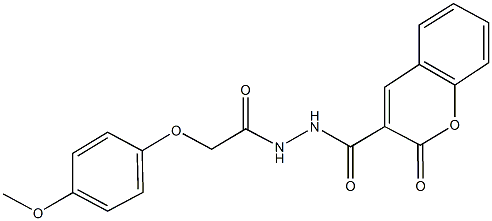 N'-[(4-methoxyphenoxy)acetyl]-2-oxo-2H-chromene-3-carbohydrazide Struktur