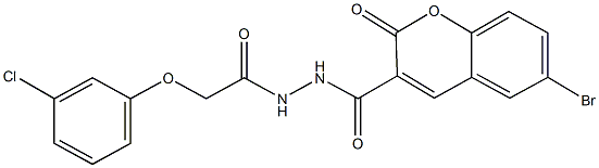 6-bromo-N'-[(3-chlorophenoxy)acetyl]-2-oxo-2H-chromene-3-carbohydrazide Struktur