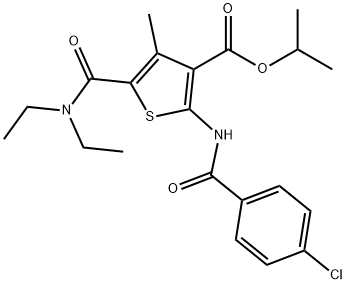 isopropyl 2-[(4-chlorobenzoyl)amino]-5-[(diethylamino)carbonyl]-4-methyl-3-thiophenecarboxylate Struktur