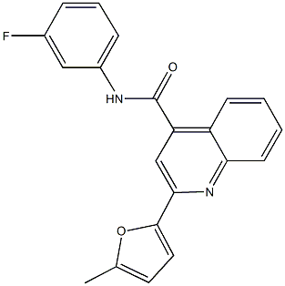 N-(3-fluorophenyl)-2-(5-methyl-2-furyl)-4-quinolinecarboxamide Struktur