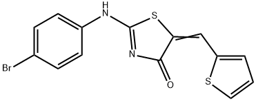 2-[(4-bromophenyl)imino]-5-(2-thienylmethylene)-1,3-thiazolidin-4-one Struktur