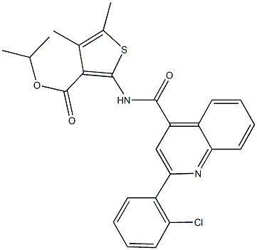 isopropyl 2-({[2-(2-chlorophenyl)-4-quinolinyl]carbonyl}amino)-4,5-dimethyl-3-thiophenecarboxylate Struktur