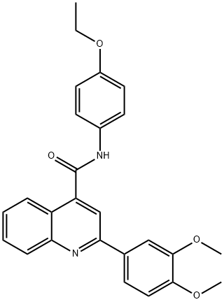 2-(3,4-dimethoxyphenyl)-N-(4-ethoxyphenyl)-4-quinolinecarboxamide Struktur