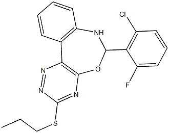 6-(2-chloro-6-fluorophenyl)-6,7-dihydro[1,2,4]triazino[5,6-d][3,1]benzoxazepin-3-yl propyl sulfide Struktur