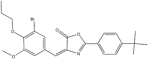 4-(3-bromo-5-methoxy-4-propoxybenzylidene)-2-(4-tert-butylphenyl)-1,3-oxazol-5(4H)-one Struktur