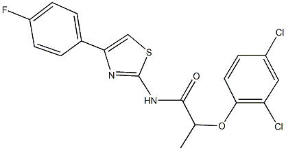 2-(2,4-dichlorophenoxy)-N-[4-(4-fluorophenyl)-1,3-thiazol-2-yl]propanamide Struktur