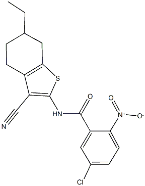 5-chloro-N-(3-cyano-6-ethyl-4,5,6,7-tetrahydro-1-benzothien-2-yl)-2-nitrobenzamide Struktur