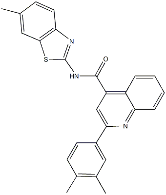 2-(3,4-dimethylphenyl)-N-(6-methyl-1,3-benzothiazol-2-yl)-4-quinolinecarboxamide Struktur