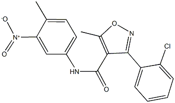 3-(2-chlorophenyl)-N-{3-nitro-4-methylphenyl}-5-methyl-4-isoxazolecarboxamide Struktur