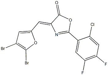 2-(2-chloro-4,5-difluorophenyl)-4-[(4,5-dibromo-2-furyl)methylene]-1,3-oxazol-5(4H)-one Struktur