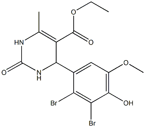 ethyl 4-(2,3-dibromo-4-hydroxy-5-methoxyphenyl)-6-methyl-2-oxo-1,2,3,4-tetrahydro-5-pyrimidinecarboxylate Struktur