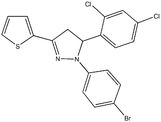 1-(4-bromophenyl)-5-(2,4-dichlorophenyl)-3-(2-thienyl)-4,5-dihydro-1H-pyrazole Struktur