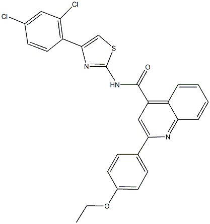 N-[4-(2,4-dichlorophenyl)-1,3-thiazol-2-yl]-2-(4-ethoxyphenyl)-4-quinolinecarboxamide Struktur