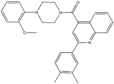 2-(4-{[2-(3,4-dimethylphenyl)-4-quinolinyl]carbonyl}-1-piperazinyl)phenyl methyl ether Struktur