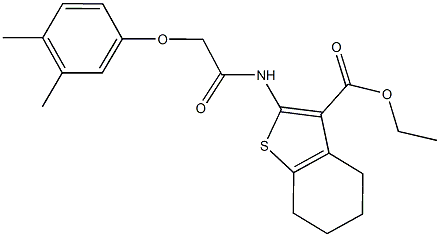 ethyl 2-{[(3,4-dimethylphenoxy)acetyl]amino}-4,5,6,7-tetrahydro-1-benzothiophene-3-carboxylate Struktur