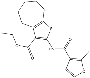 ethyl 2-[(2-methyl-3-furoyl)amino]-5,6,7,8-tetrahydro-4H-cyclohepta[b]thiophene-3-carboxylate Struktur