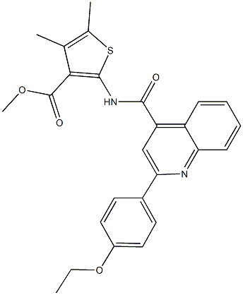 methyl 2-({[2-(4-ethoxyphenyl)-4-quinolinyl]carbonyl}amino)-4,5-dimethyl-3-thiophenecarboxylate Struktur