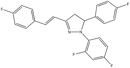 1-(2,4-difluorophenyl)-5-(4-fluorophenyl)-3-[2-(4-fluorophenyl)vinyl]-4,5-dihydro-1H-pyrazole Struktur