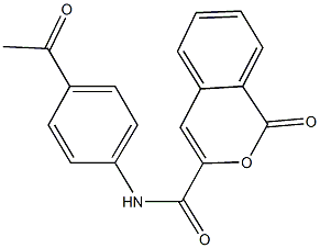 N-(4-acetylphenyl)-1-oxo-1H-isochromene-3-carboxamide Struktur