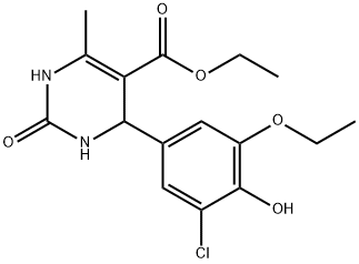 ethyl 4-(3-chloro-5-ethoxy-4-hydroxyphenyl)-6-methyl-2-oxo-1,2,3,4-tetrahydro-5-pyrimidinecarboxylate Struktur