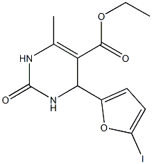 ethyl 4-(5-iodo-2-furyl)-6-methyl-2-oxo-1,2,3,4-tetrahydro-5-pyrimidinecarboxylate Struktur