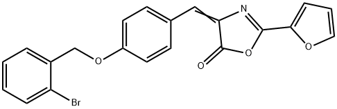 4-{4-[(2-bromobenzyl)oxy]benzylidene}-2-(2-furyl)-1,3-oxazol-5(4H)-one Struktur