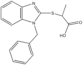 2-[(1-benzyl-1H-benzimidazol-2-yl)sulfanyl]propanoic acid Struktur