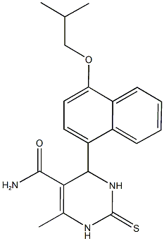 4-(4-isobutoxy-1-naphthyl)-6-methyl-2-thioxo-1,2,3,4-tetrahydro-5-pyrimidinecarboxamide Struktur