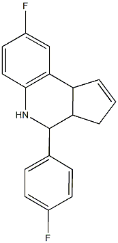 8-fluoro-4-(4-fluorophenyl)-3a,4,5,9b-tetrahydro-3H-cyclopenta[c]quinoline Struktur