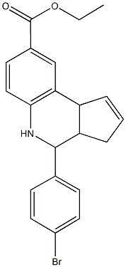 ethyl 4-(4-bromophenyl)-3a,4,5,9b-tetrahydro-3H-cyclopenta[c]quinoline-8-carboxylate Struktur