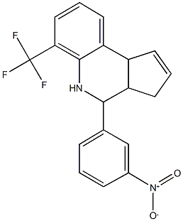 4-{3-nitrophenyl}-6-(trifluoromethyl)-3a,4,5,9b-tetrahydro-3H-cyclopenta[c]quinoline Struktur