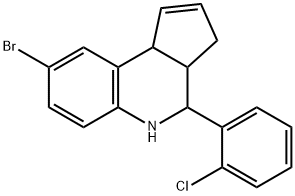 8-bromo-4-(2-chlorophenyl)-3a,4,5,9b-tetrahydro-3H-cyclopenta[c]quinoline Struktur