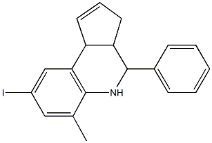 8-iodo-6-methyl-4-phenyl-3a,4,5,9b-tetrahydro-3H-cyclopenta[c]quinoline Struktur