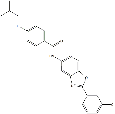 N-[2-(3-chlorophenyl)-1,3-benzoxazol-5-yl]-4-isobutoxybenzamide Struktur