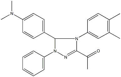 1-[5-[4-(dimethylamino)phenyl]-4-(3,4-dimethylphenyl)-1-phenyl-4,5-dihydro-1H-1,2,4-triazol-3-yl]ethanone Struktur