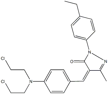 4-{4-[bis(2-chloroethyl)amino]benzylidene}-2-(4-ethylphenyl)-5-methyl-2,4-dihydro-3H-pyrazol-3-one Struktur