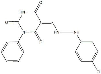 5-{[2-(4-chlorophenyl)hydrazino]methylene}-1-phenyl-2,4,6(1H,3H,5H)-pyrimidinetrione Struktur