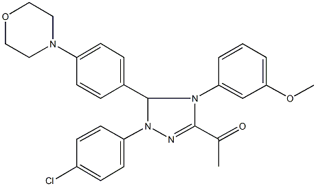 1-{1-(4-chlorophenyl)-4-(3-methoxyphenyl)-5-[4-(4-morpholinyl)phenyl]-4,5-dihydro-1H-1,2,4-triazol-3-yl}ethanone Struktur