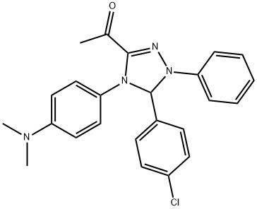 1-{5-(4-chlorophenyl)-4-[4-(dimethylamino)phenyl]-1-phenyl-4,5-dihydro-1H-1,2,4-triazol-3-yl}ethanone Struktur