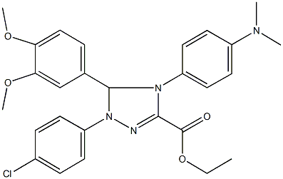 ethyl 1-(4-chlorophenyl)-5-(3,4-dimethoxyphenyl)-4-[4-(dimethylamino)phenyl]-4,5-dihydro-1H-1,2,4-triazole-3-carboxylate Struktur