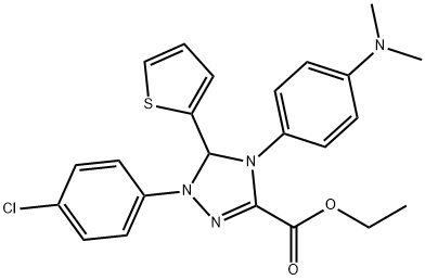 ethyl 1-(4-chlorophenyl)-4-[4-(dimethylamino)phenyl]-5-(2-thienyl)-4,5-dihydro-1H-1,2,4-triazole-3-carboxylate Struktur