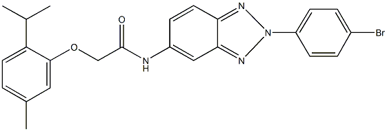 N-[2-(4-bromophenyl)-2H-1,2,3-benzotriazol-5-yl]-2-(2-isopropyl-5-methylphenoxy)acetamide Struktur